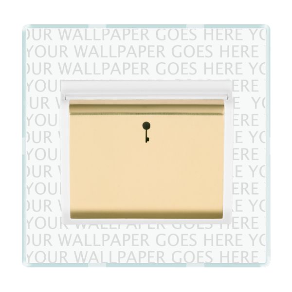 Perception CFX Clear 1 gang 10A (6AX) Card Switch On/Off with Blue LED Locator Polished Brass/White