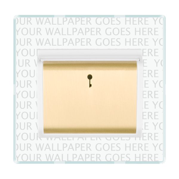 Perception CFX Clear 1 gang 10A (6AX) Card Switch On/Off with Blue LED Locator Satin Brass/White