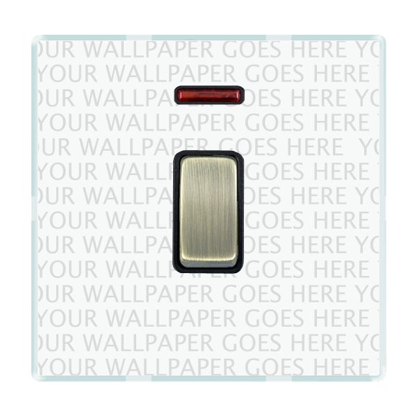 Perception CFX Clear 1 gang 20AX Double Pole Rocker and Neon Antique Brass/Black