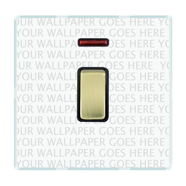 Perception CFX Clear 1 gang 20AX Double Pole Rocker and Neon Polished Brass/Black