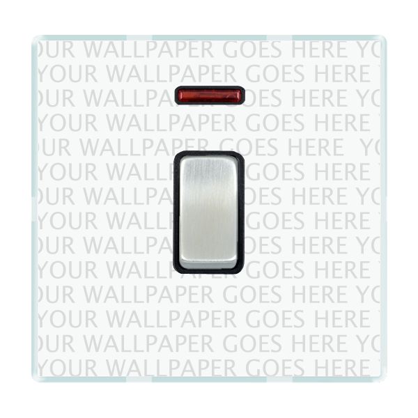 Perception CFX Clear 1 gang 20AX Double Pole Rocker and Neon Satin Chrome/Black