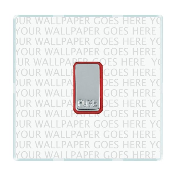 Perception CFX Clear 1 gang 13A Fuse with Neon Halo Bright Chrome/Red