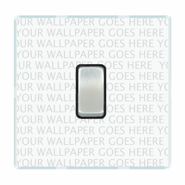 Perception CFX Clear 1 gang 20AX 2 Way Rocker Satin Chrome/Black