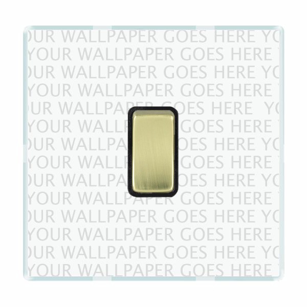 Perception CFX Clear 1 gang 10AX 2 Way Rocker Polished Brass/Black