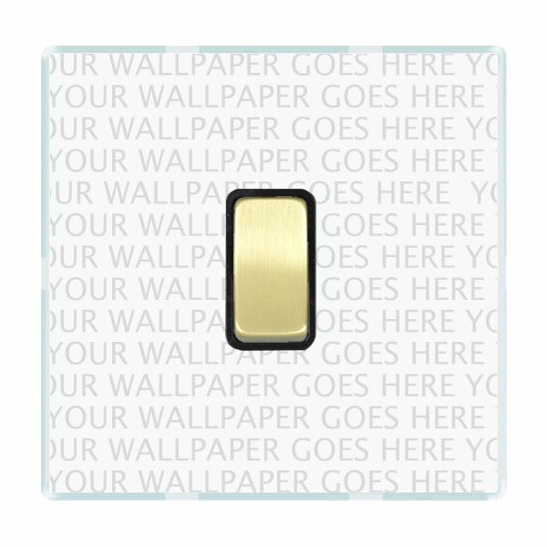 Perception CFX Clear 1 gang 10AX 2 Way Rocker Satin Brass/Black