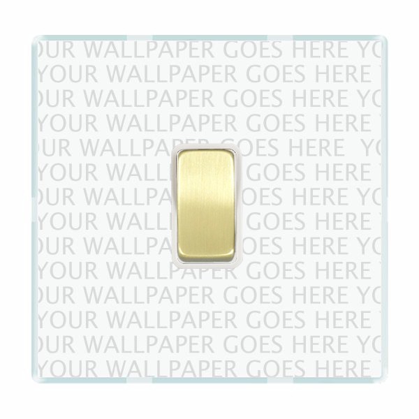 Perception CFX Clear 1 gang 10AX 2 Way Rocker Satin Brass/White