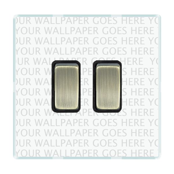 Perception CFX Clear 2 gang 20AX 2 Way Rocker Antique Brass/Black