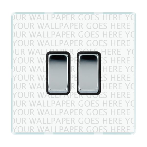 Perception CFX Clear 2 gang 10AX 2 Way Rocker Bright Chrome/Black