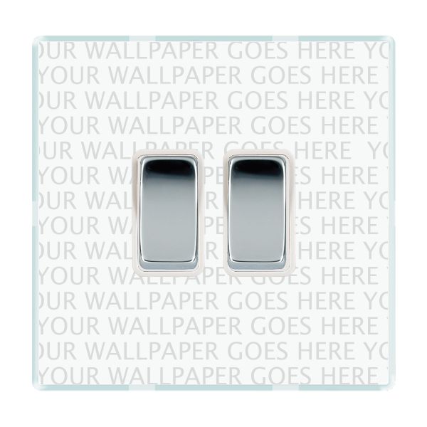 Perception CFX Clear 2 gang 10AX 2 Way Rocker Bright Chrome/White