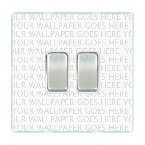 Perception CFX Clear 2 gang 10AX 2 Way Rocker Satin Chrome/White