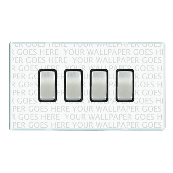 Perception CFX Clear 4 gang 20AX 2 Way Rocker Satin Chrome/Black