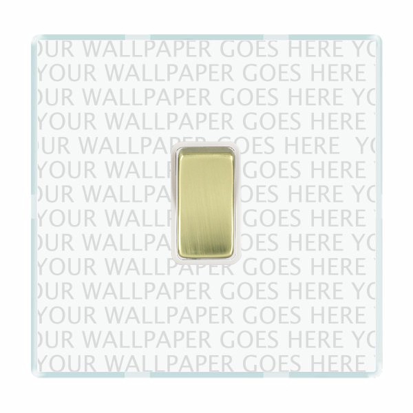 Perception CFX Clear 1 gang 10AX Intermediate Rocker Polished Brass/White