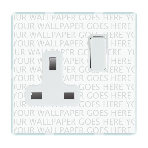 Perception CFX Clear 1 gang 13A Double Pole Switched Socket White/White