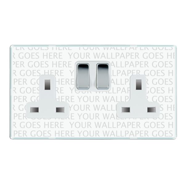 Perception CFX Clear 2 gang 13A Double Pole Switched Socket Bright Chrome/White