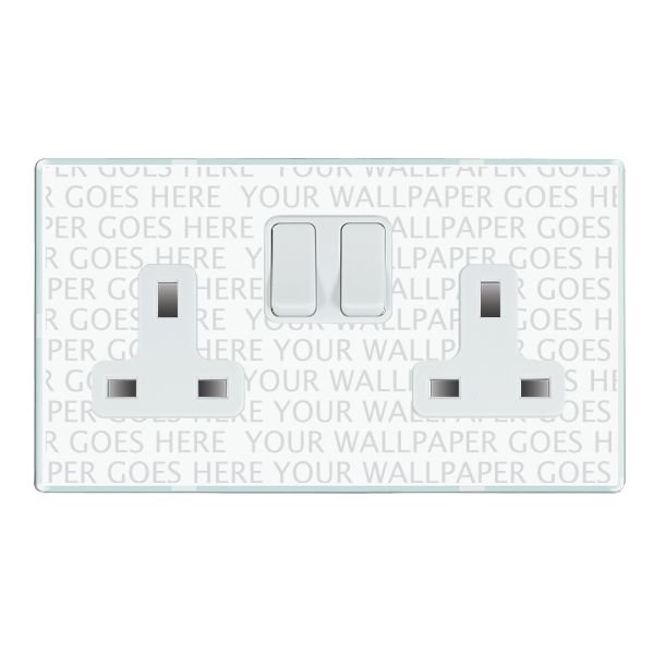 Perception CFX Clear 2 gang 13A Double Pole Switched Socket White/White
