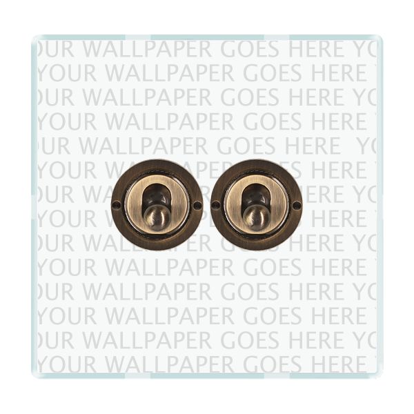 Perception CFX Clear 2 gang 20AX 2 Way Toggle Antique Brass