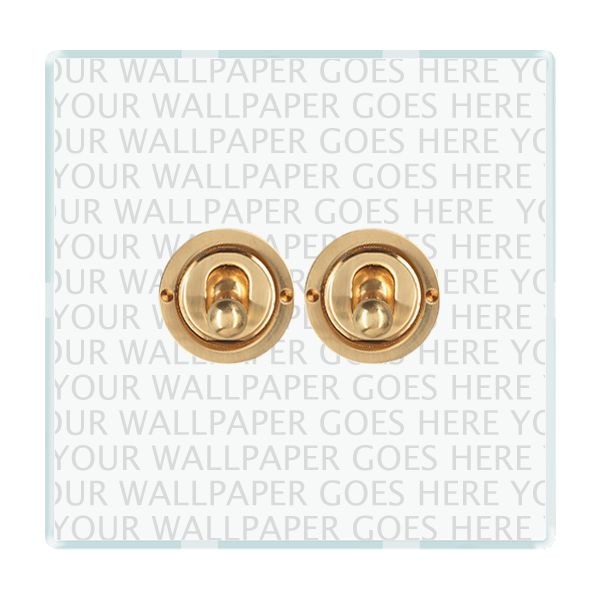 Perception CFX Clear 2 gang 20AX 2 Way Toggle Polished Brass