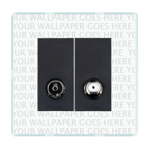 Perception CFX Clear 2 gang Non-Isolated TV+Satellite 2in/2out Black