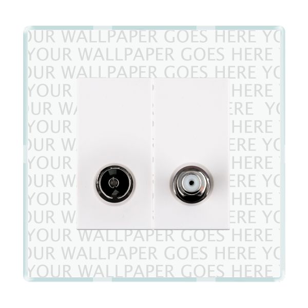 Perception CFX Clear 2 gang Non-Isolated TV+Satellite 2in/2out White